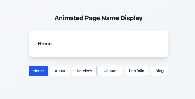 Animated Page Name Display Component